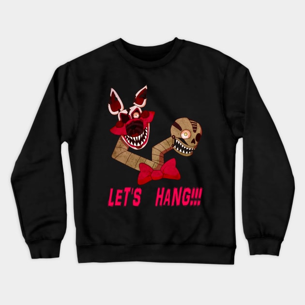 Nightmare Mangle- Let's Hang! Crewneck Sweatshirt by VioletRose